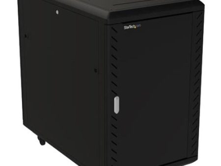 StarTech.com 18U 19  Server Rack Cabinet - 4 Post Adjustable Depth (6-32 ) Locking Knock Down Enclosure - Mobile w Glass Door & Casters Online now