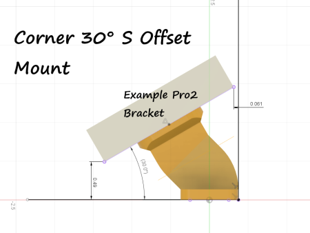 30º Offset Corner Trim Doorbell Mount S Shaped for Brick Storm Door Area (2in Wide Doorbells and less) Online Sale