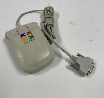 CLIX es Jx Vintage Computer Mouse 3-Button 9-Pin Serial Grey White Wired Hot on Sale